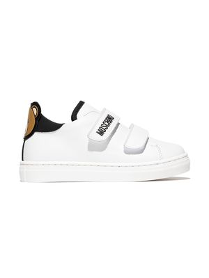 Moschino Kids Teddy Bear touch-strap sneakers - White