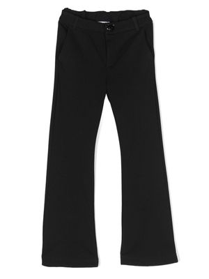Moschino Kids Teddy-button logo-embroidery pants - Black