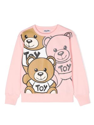 Moschino Kids Teddy Friends cotton sweatshirt - Pink