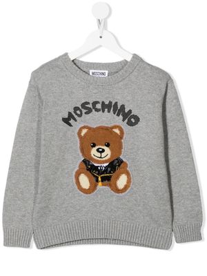 Moschino Kids Teddy knit jumper - Grey