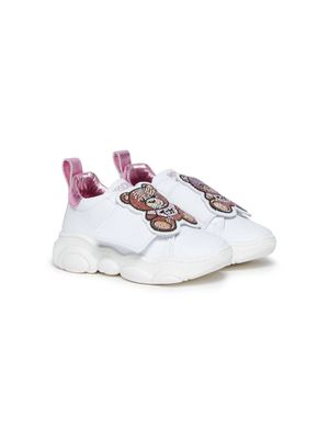 Moschino Kids Teddy leather chunky sneakers - White