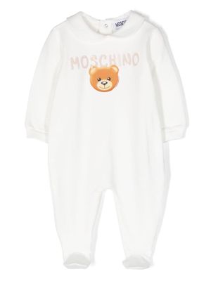 Moschino Kids Teddy logo-embossed stretch-cotton pyjamas - White