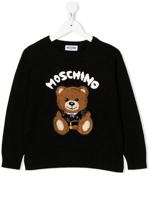 Moschino Kids Teddy motif jumper - Black