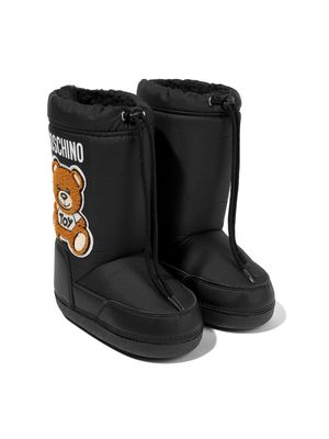 Moschino Kids Teddy padded snow boots - Black