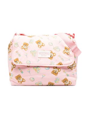 Moschino Kids teddy-print changing bag - Pink
