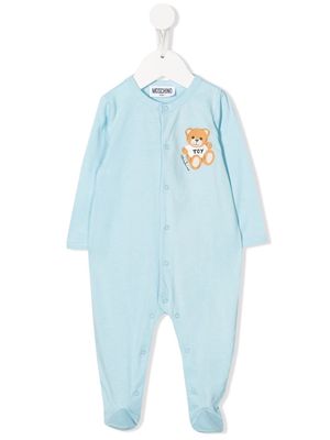 Moschino Kids teddy print cotton pajamas - Blue