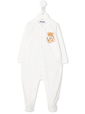 Moschino Kids teddy print cotton pajamas - White