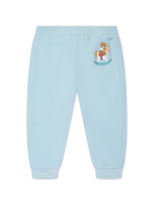Moschino Kids Teddy-print cotton trousers - Blue