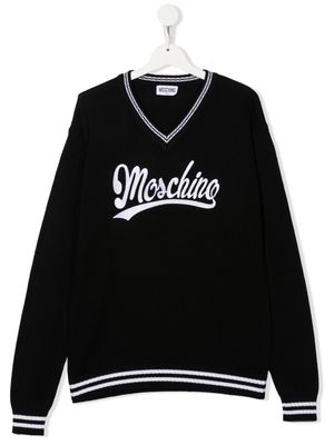 Moschino Kids TEEN intarsia-knit jumper - Black