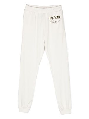 Moschino Kids TEEN logo-print tracksuit trousers - White