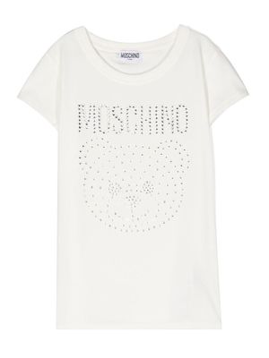Moschino Kids TEEN Teddy Bear crystal-logo T-shirt - White
