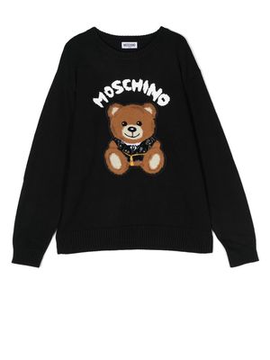 Moschino Kids TEEN Teddy Bear fine-knit jumper - Black
