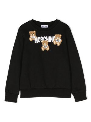 Moschino Kids Toy Bear logo-print sweatshirt - Black