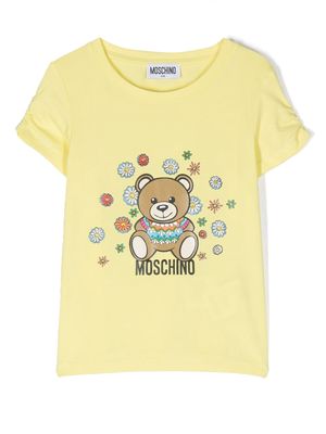 Moschino Kids Toy Bear print detail T-shirt - Yellow