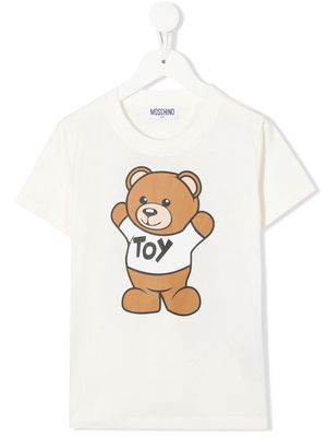 Moschino Kids Toy-bear print T-shirt - Neutrals