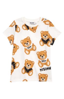 Moschino Kids' Toy Bear Stretch Cotton Graphic Tee in 82580 Cloud Jac