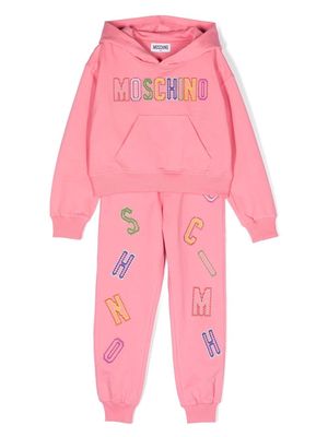 Moschino Kids two-piece embroidered-logo tracksuit - Pink