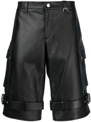 Moschino knee-length leather shorts - Black