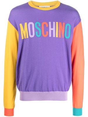 Moschino knitted colour-block jumper - Purple