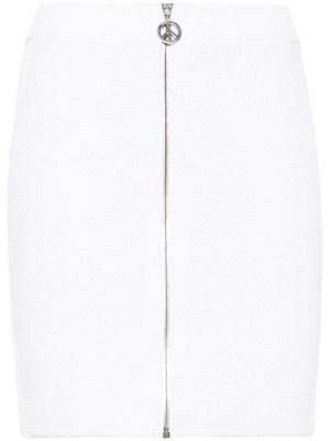 Moschino knitted zipped miniskirt - White