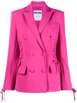 Moschino lace-detail button-front blazer - Pink