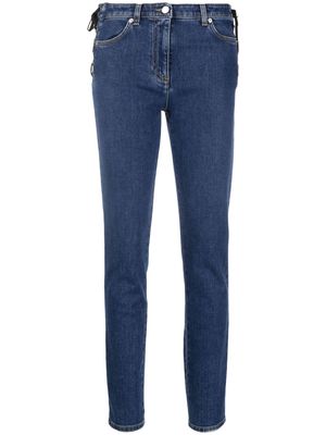 MOSCHINO lace-detailed skinny jeans - Blue
