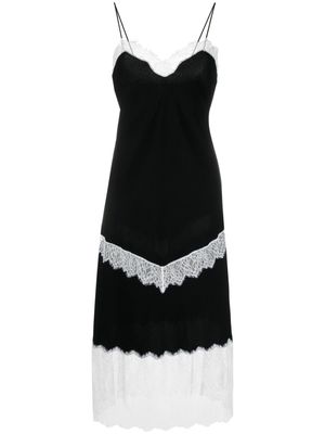 Moschino lace-panel crepe slip dress - Black