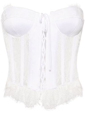 Moschino lace-panelling bustier top - White