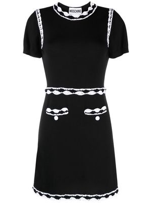Moschino lace-trim knitted dress - Black