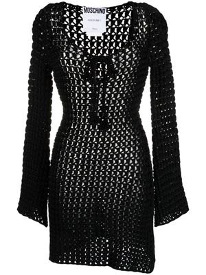 Moschino lace-up crochet dress - Black