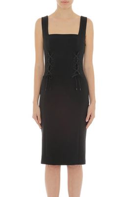 Moschino Lace-Up Sheath Dress in Black