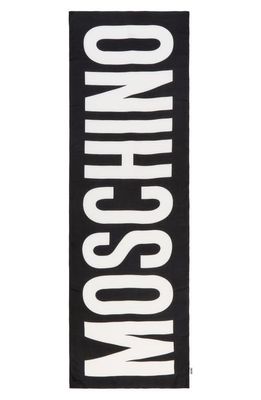 Moschino Large Logo Scarf in Col 11 - Black/White