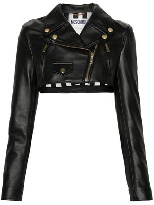 Moschino leather biker jacket - Black