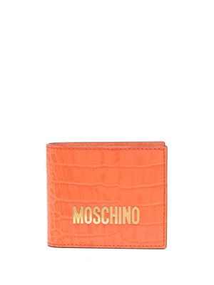 Moschino leather logo-lettering wallet - Orange