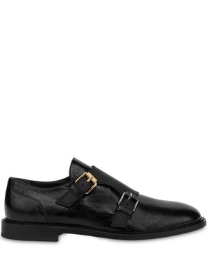 Moschino leather monk shoes - Black