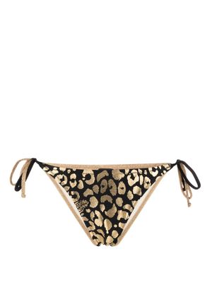 Moschino leopard-print bikini bottoms - Gold