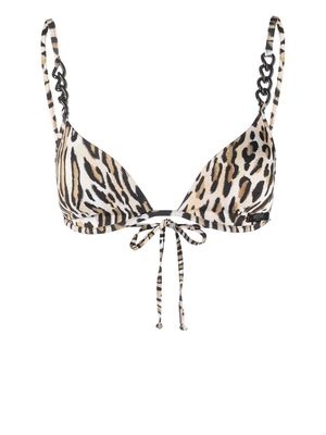 Moschino leopard-print bikini top - Brown