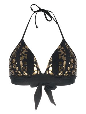 Moschino leopard-print triangle-cup bikini top - Black