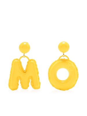 Moschino Letter drop earrings - Yellow