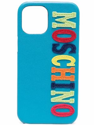 Moschino letter-patch iPhone 12 Pro Max cover - Blue