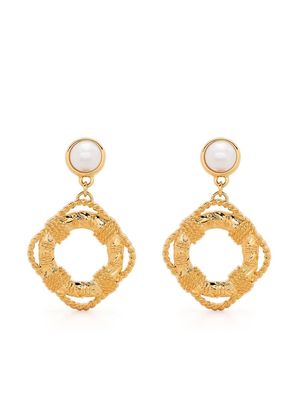 Moschino lifebouy pearl-detail earrings - Gold
