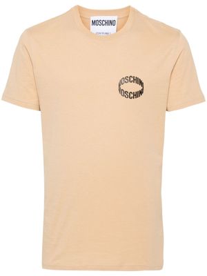 Moschino logo-appliqqué cotton T-shirt - Neutrals