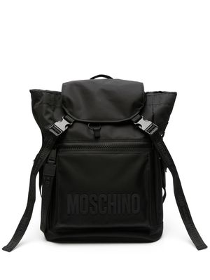 Moschino logo-appliqué backpack - Black