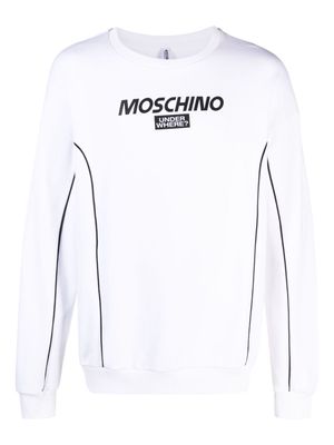 Moschino logo-appliqué contrasting-trim sweatshirt - White