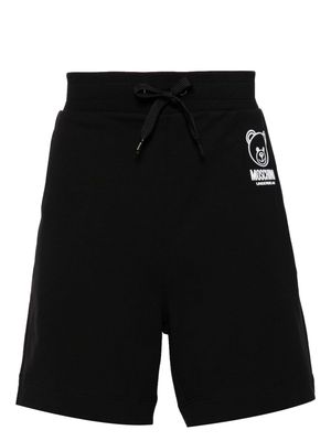 Moschino logo-appliqué cotton shorts - Black