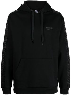 Moschino logo-appliqué drawstring hoodie - Black