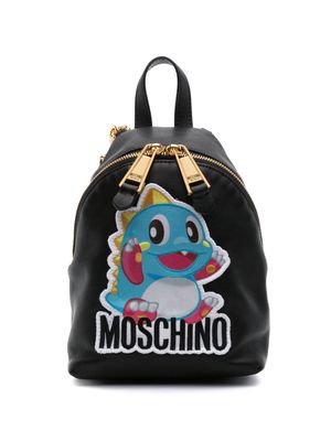 Moschino logo-appliqué mini backpack - Black