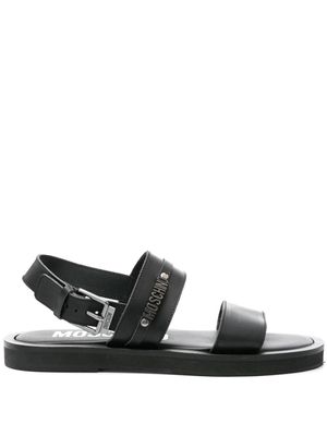 Moschino logo-appliqué sandals - Black