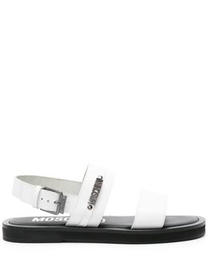 Moschino logo-appliqué sandals - White