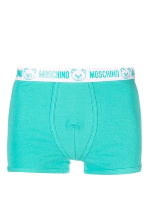 Moschino logo-appliqué stretch-cotton boxers - Green